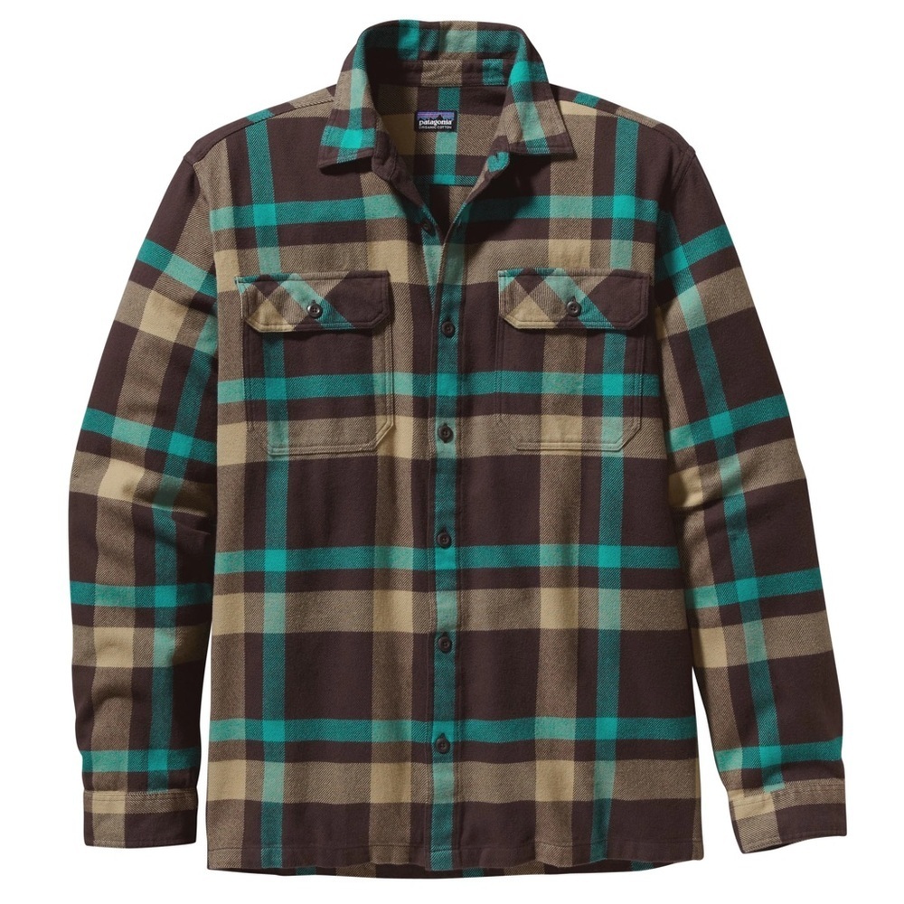 Patagonia Men'sPlaid Shirt Jacket in Brown and Green - Picture 3 of 9